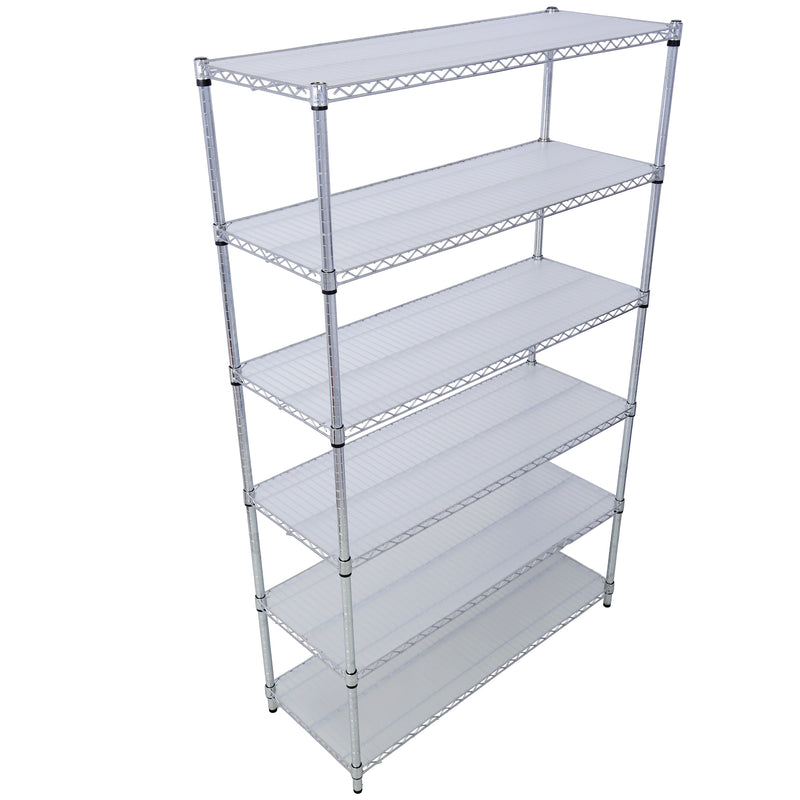 6 Tier 6000Lbs Capacity Nsf Metal Shelf Wire Shelving Unit, Heavy Duty Adjustable Storage Rack With Wheels & Shelf Liners For Commercial Grade Utility Steel Storage Rack