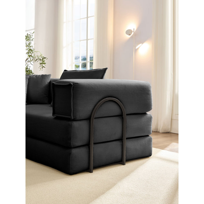 Modular L Shaped Floor Living Room Sofa Set With 6 Pillows
