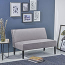 Contemporary Loveseat With Upholstered Fabric And Birch Wood Legs