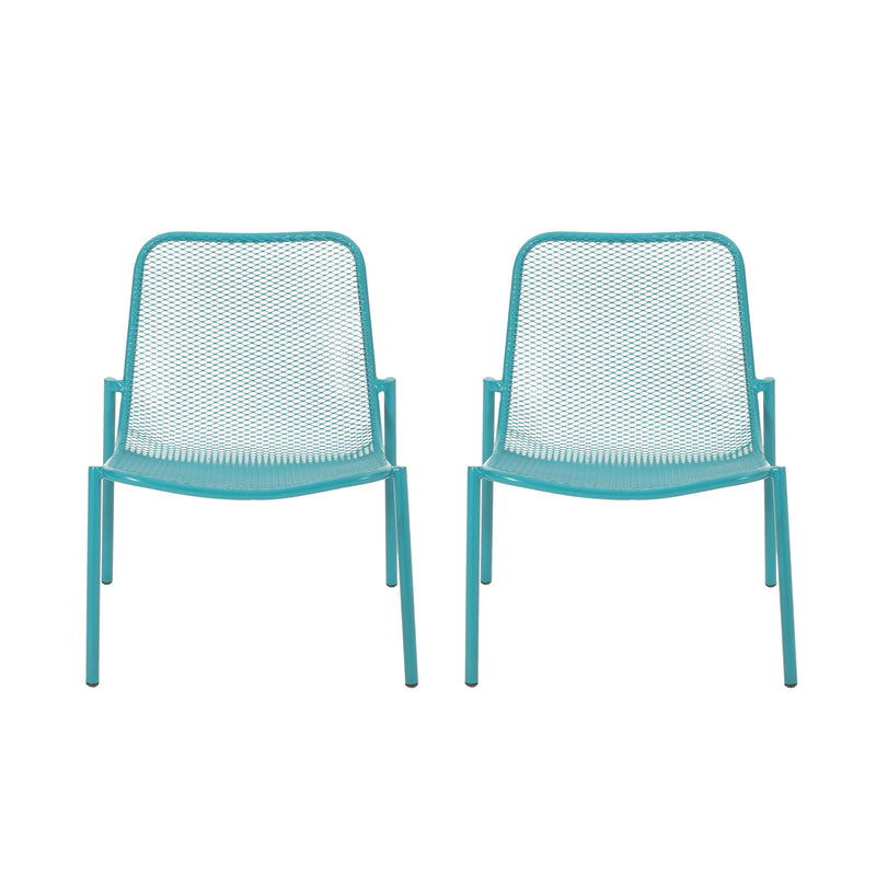 Outdoor Iron Chair With Mesh Design