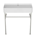 Ceramic Console Bathroom Sink With Overflow