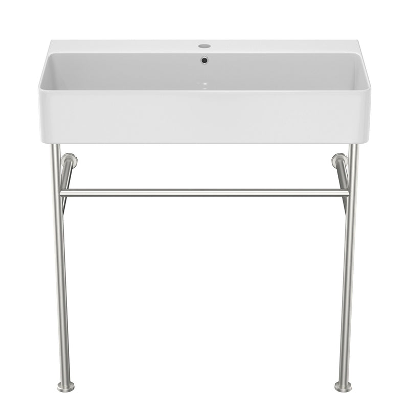 Ceramic Console Bathroom Sink With Overflow