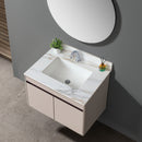 Elegant Vanity Top With Undermount Sink And Backsplash, Sintered Stone