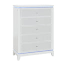 Adalid - 5 Pieces Bedroom Set With LED Lights And Glittered Detailing