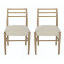 Farmhouse Style Dining Chair Set With Ladder Back Design