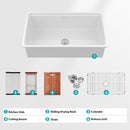 Undermount Workstation Single Bowl Porcelain Ceramic Kitchen Sink