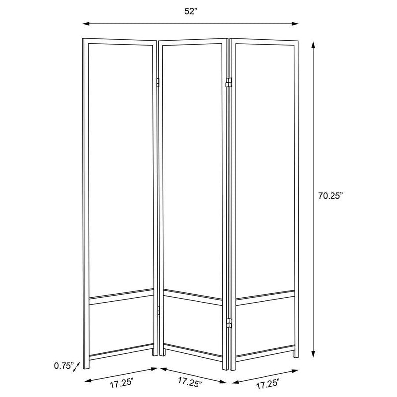 Calix - 3-Panel Room Divider Folding Shoji Screen - Black