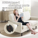 Mid Century Modern Loveseat Sofa With USB Ports, Removable Pillow Cover