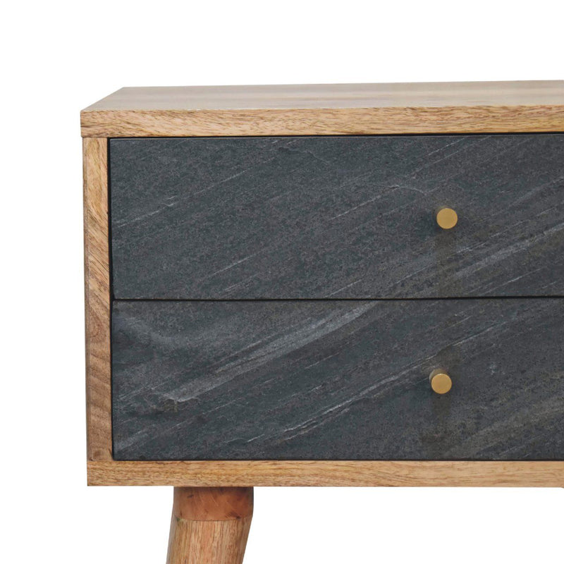 Slade - Bedside Table - Stone Gray