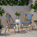 Outdoor Rattan And Aluminum French Bistro Chair Set