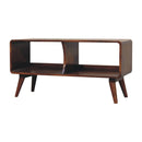 Curved Double Slot Media Unit - Dark Brown