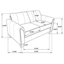 Davis - Upholstered Rolled Arm Loveseat - Gray