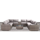 Modern Patio Rattan Sectional Set With Cushions