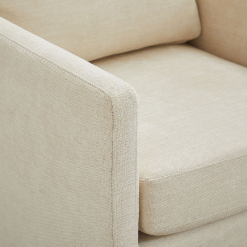Modern Square Upholstered Swivel Accent Chair With Metal Base