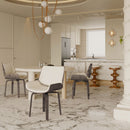 Mid Century Modern Dining Chair 360° Swivel, Ergonomic Design Upholstery, Bentwood Frame, (Set of 2) - Beige