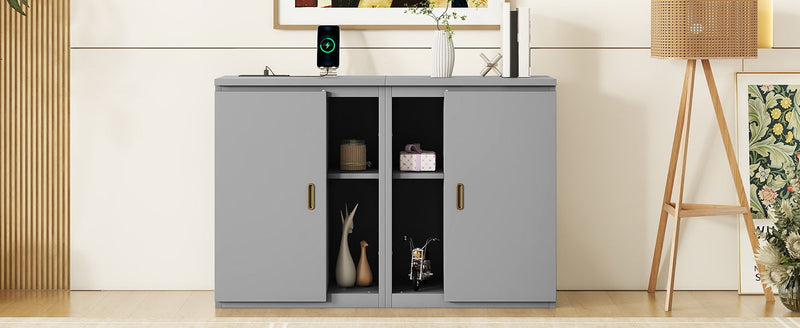 Murphy Bed With Shelves, Cabinets And USB Ports