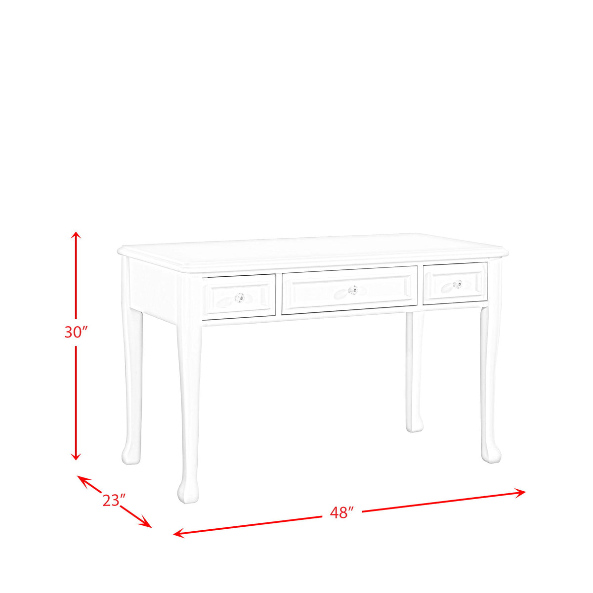 Jesse Desk in White by Elements International, view 3