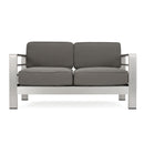 Outdoor Aluminum Loveseat With Cushion - Gray