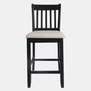 Transitional Rubberwood Dining Room Chairs (Set of 2) With Slatted Back - Black