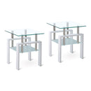 Tempered Glass Table With Storage