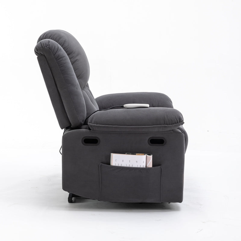 Massage Recliner, Power Lift Chair For Elderly With Adjustable Massage And Heating Function, Recliner Chair With Infinite Position And Side Pocket For Living Room