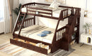Bunk Bed With Drawers, Ladder And Storage Staircase