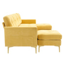 Modern L - Shape Convertible Sectional Sofa With Movable Ottoman