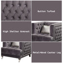 Hegio - Chair - Gray Velvet - Atlantic Fine Furniture Inc