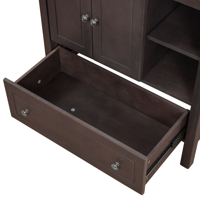 Bathroom Vanity Base Only, Solid Wood Frame, Bathroom Storage Cabinet With Doors And Drawers