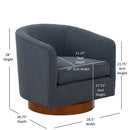 Miramar - Swivel Barrel Chair With Wooden Base