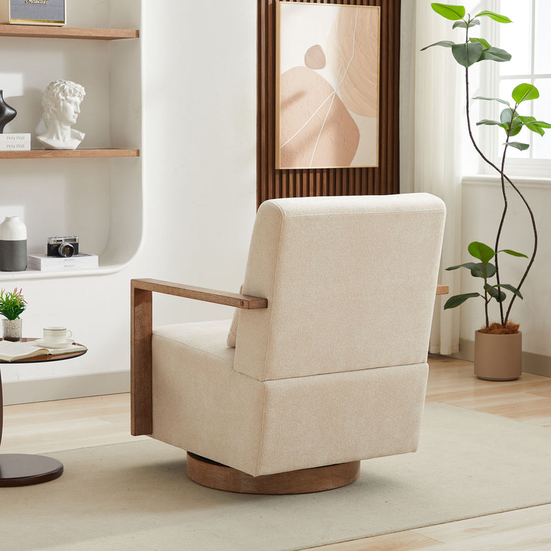 Swivel Modern Upholstered Accent Chair With Armrests