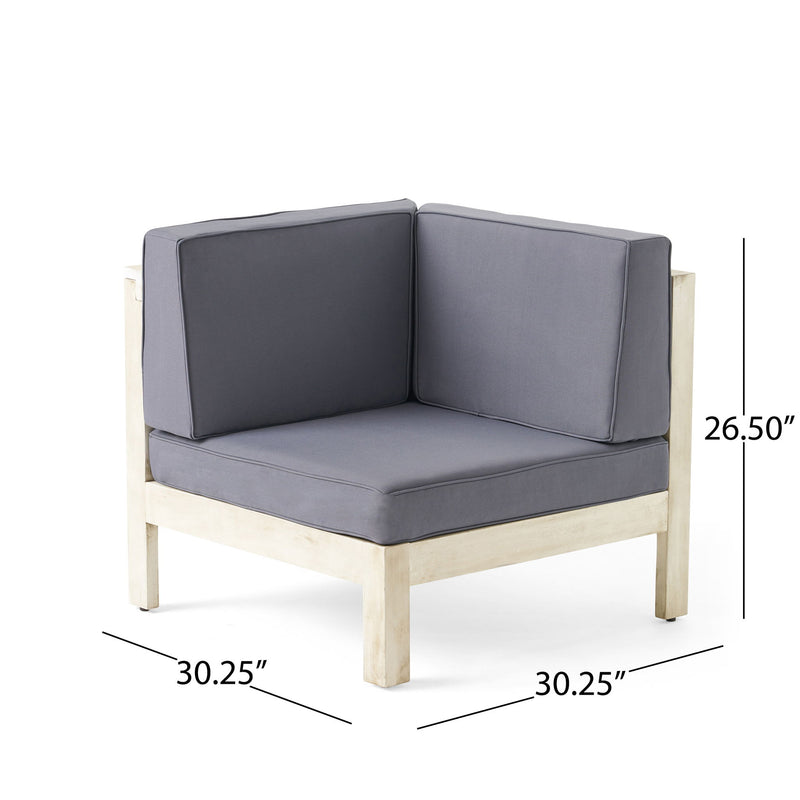 Brava - X Back 2 Seater Sectional Loveseat With Coffee Table