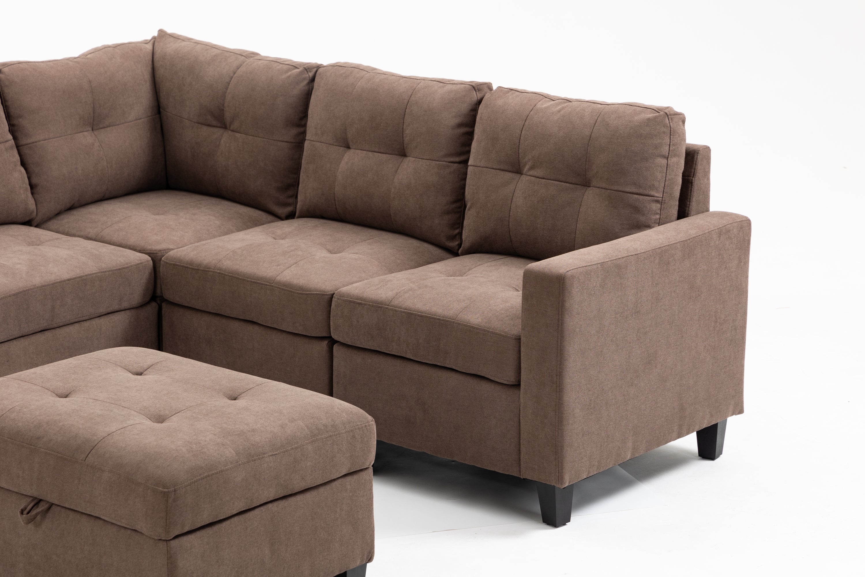 Modular Sectional Sofa Assemble Modular Sectional Sofas Bundle Set Cushions, Easy to Assemble Left & Right Arm Chair,Corner Chair, Ottomans Table
