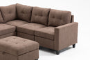 Modular Sectional Sofa Assemble Modular Sectional Sofas Bundle Set Cushions, Easy to Assemble Left & Right Arm Chair,Corner Chair, Ottomans Table