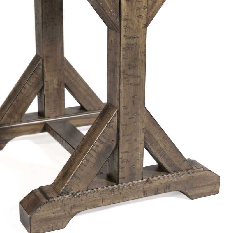 Finn - 3 Piece Accent Trestle Table Set-Coffee Table & Two End Tables - Dark Walnut