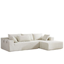 Modern Chenille Upholstered Sectional Sofa Couch Set With 6 Pillows,Free Combination