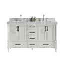 Freestanding Double Bathroom Vanity With Extra Black Handles - White