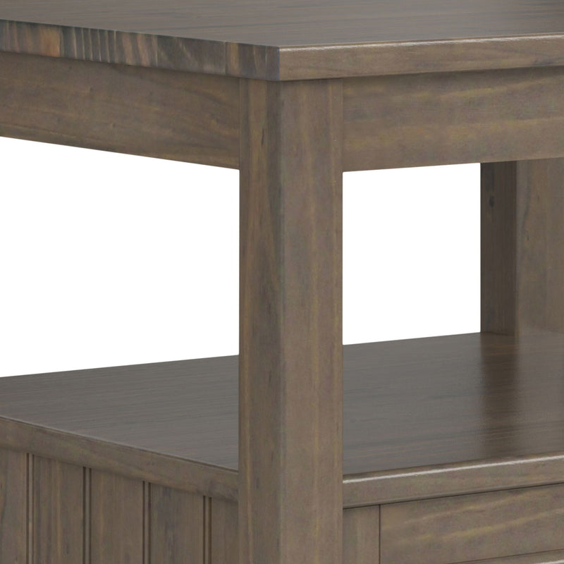 Lev - End Table With Bottom Drawer - Smoky Brown