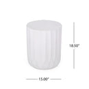 Outdoor End Table With Scallop Edge - Antique White