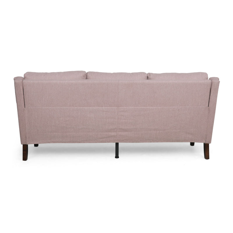 Comfy 3 Seat Sofa With Wooden Legs, For Living Room And Study - Light Pink