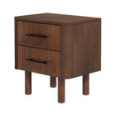 Logan - Mid-Century Modern Nightsd Bed Side Tables With 2 Drawers - Brown