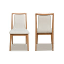 Scandi - Upholstered Dining Chair, Stain Resistant High (Set of 2) - Natural Light Brown / White Pepper