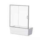 Single Sliding Shower Door For Bathtub With And Handle - Chrome