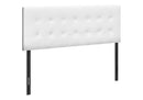 Queen Size Headboard Only Upholstered Leather Look - White
