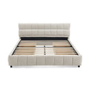 Modern Platform Bed Frame With Thick Chenille Fabric