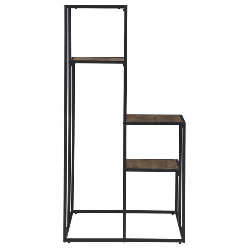 Rito - 4-Tier Display Shelf - Rustic Brown And Black