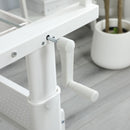 38.18" Hand Crank Adjustable Drafting Table Drawing Desk With 2 Metal Drawers With Stool