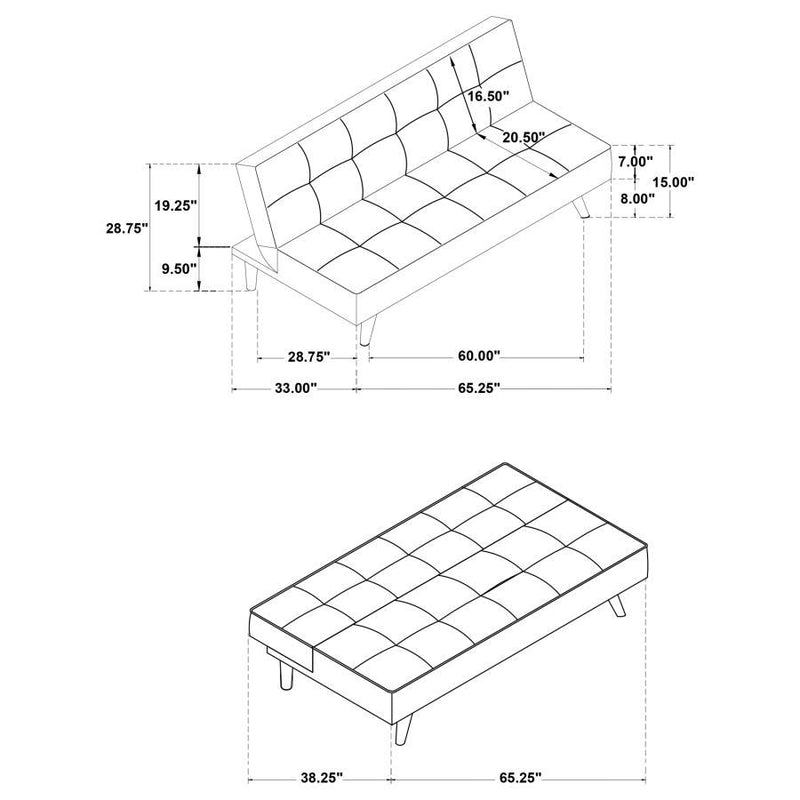Jenson - Upholstered Tufted Convertible Sofa Bed