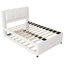 Upholstery Platform Bed With Trundle,Trundle Can Be Flat Or Erected
