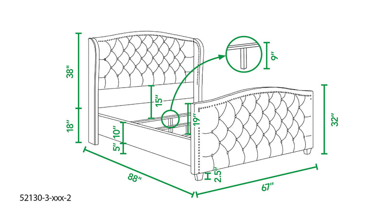 Marcella - Upholstered Shelter Headboard Bed Set